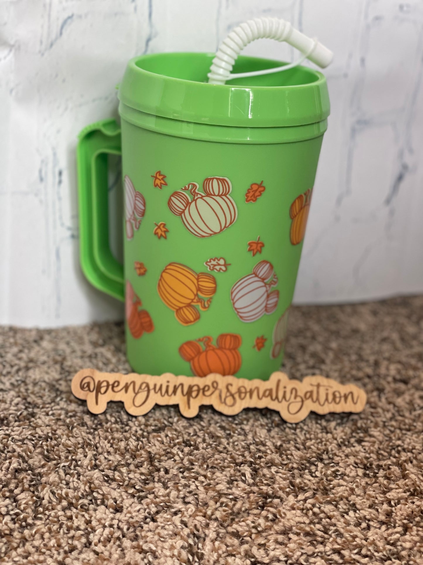 Mouse Pumpkin 34 oz insulated "hospital" style mug