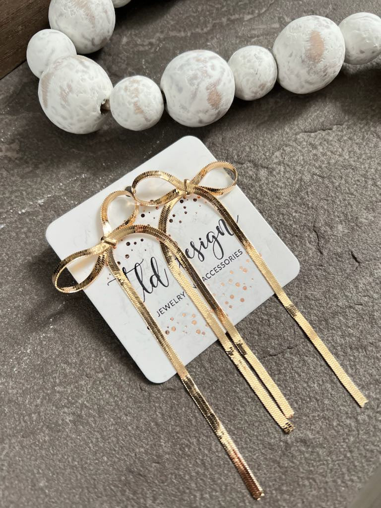 Golden Bow Earrings