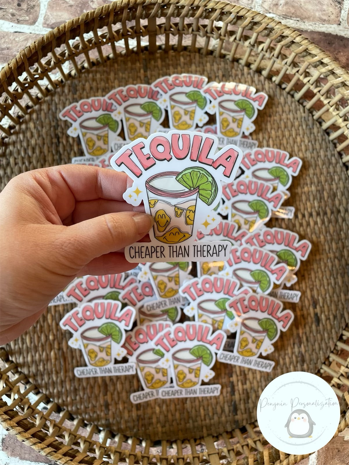 Tequila Cheaper Than Therapy Sticker