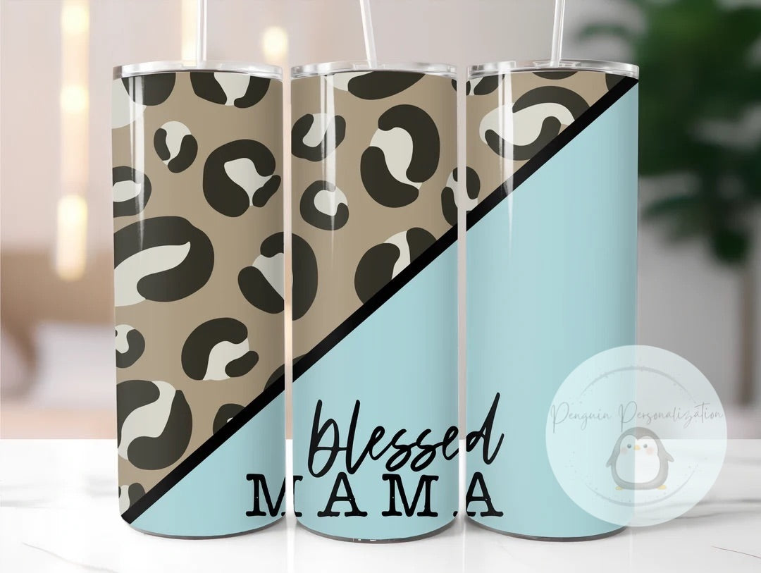 Blessed Mama 20 oz skinny tumbler