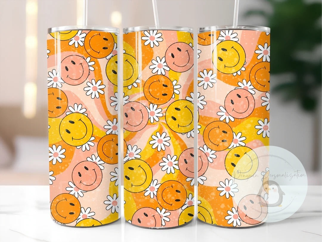 Smiles & Flowers 20 oz skinny tumbler