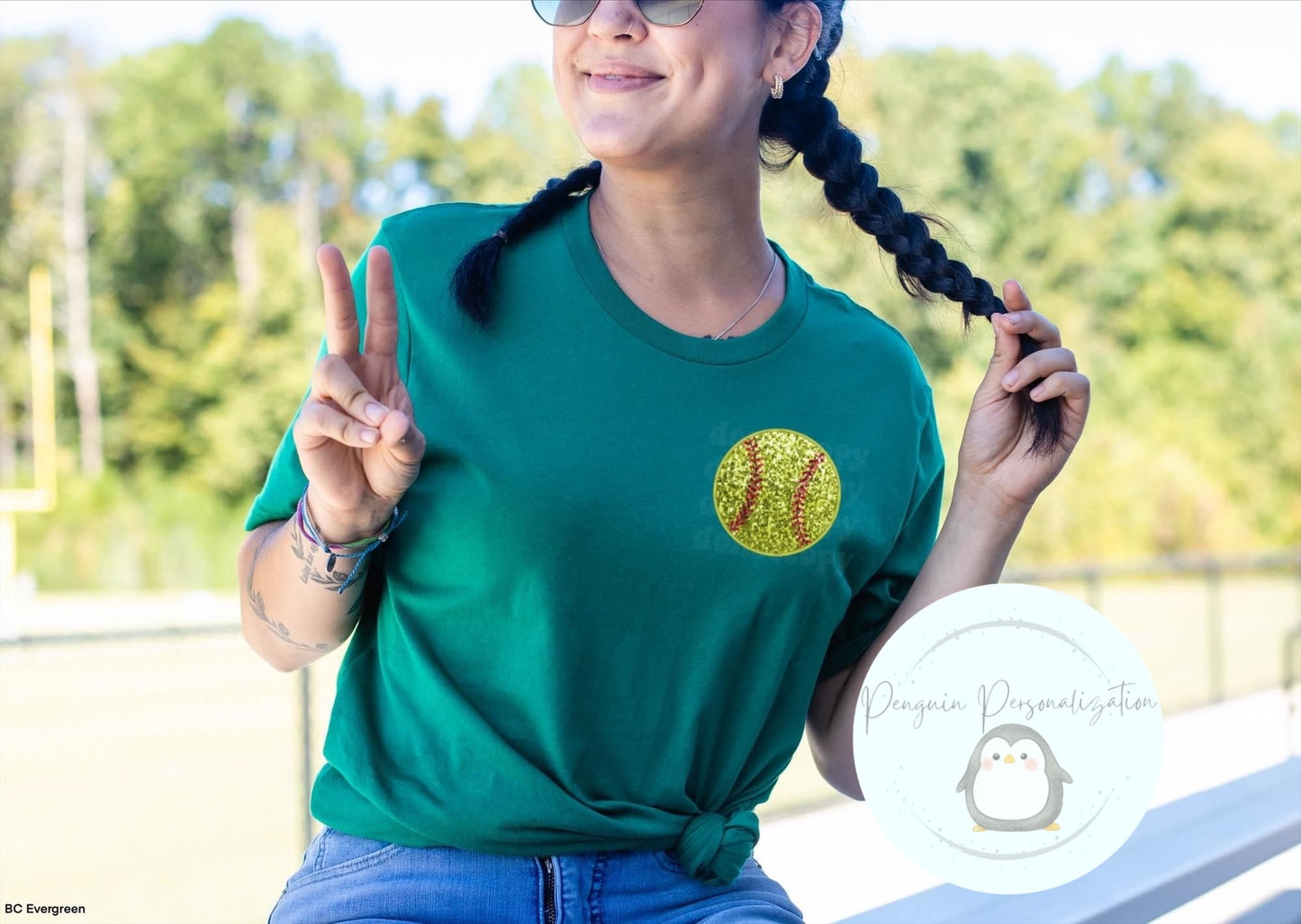 Softball Faux Glitter (pocket design)
