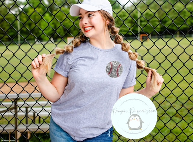 Baseball Faux Glitter (pocket design)