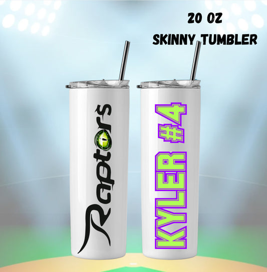 Raptors Logo 20 oz Skinny Tumbler