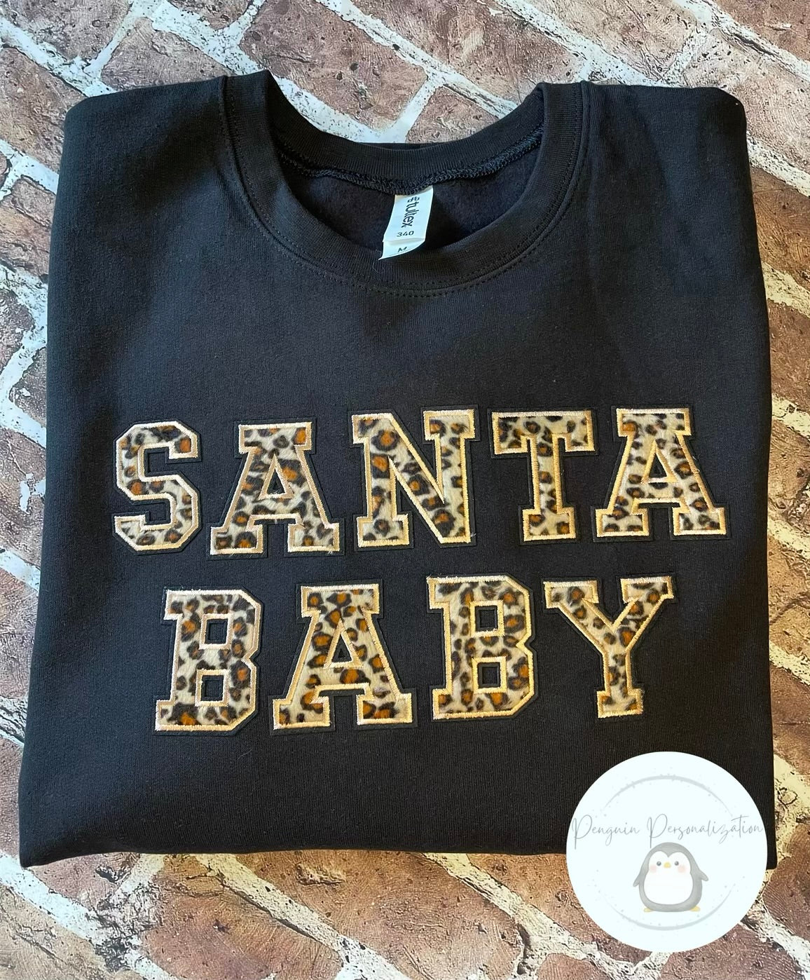 Santa Baby Black Crewneck