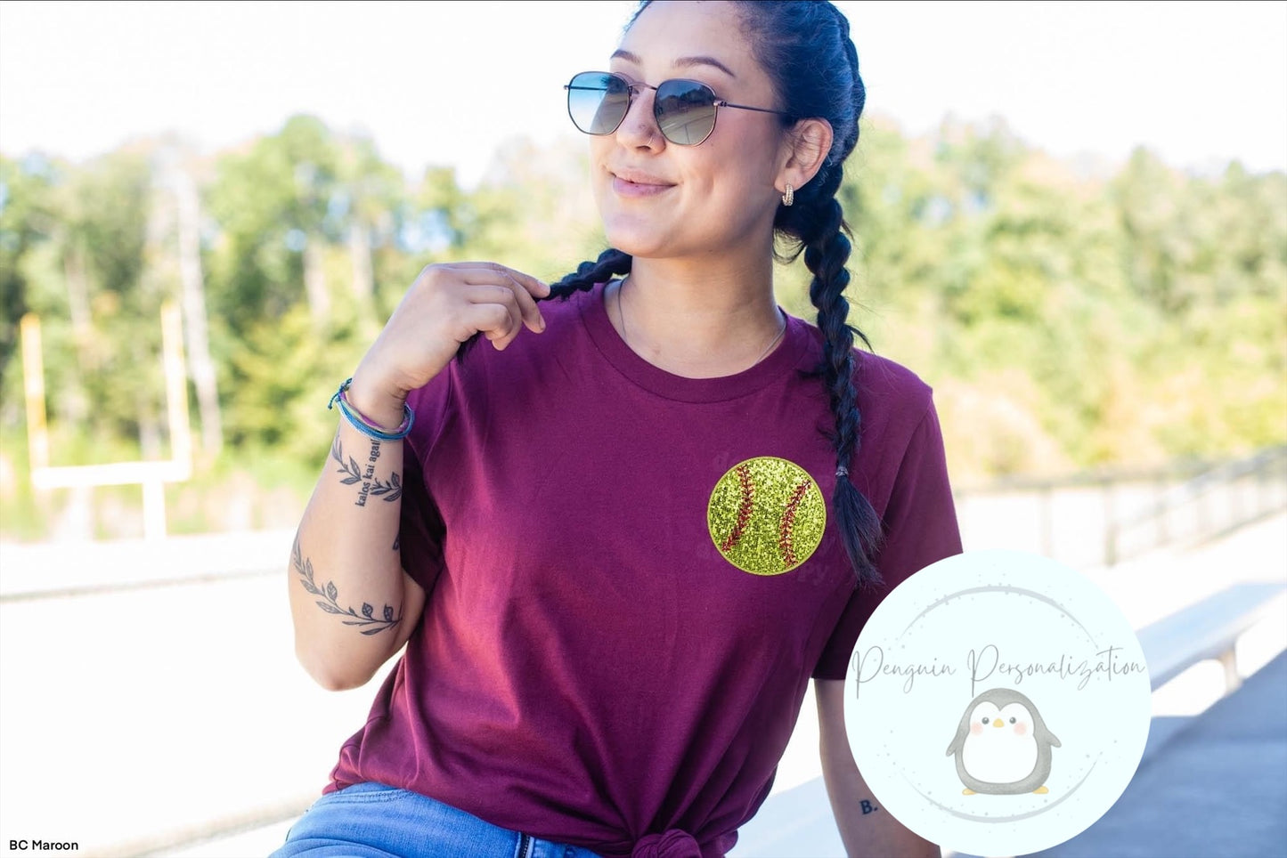 Softball Faux Glitter (pocket design)